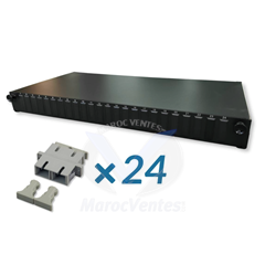 TIROIR OPTIQUE 19" 24 PORTS 1U 24 TRAV. SC DUPLEX MULTIMODE